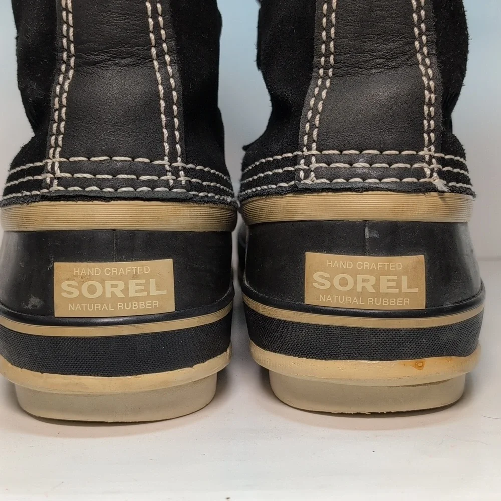 Sorel Joan of Arctic waterproof black suede winter boots womans size 9 EU 41.5
